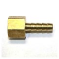 Interstate Pneumatics Brass Hose Fitting, Connector, 1/4 Inch Barb x 1/4 Inch Female NPT End FF44